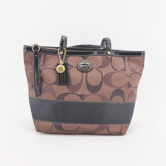 Coach Handbags - Coach Signature Jacquard Stripe Tote Bag